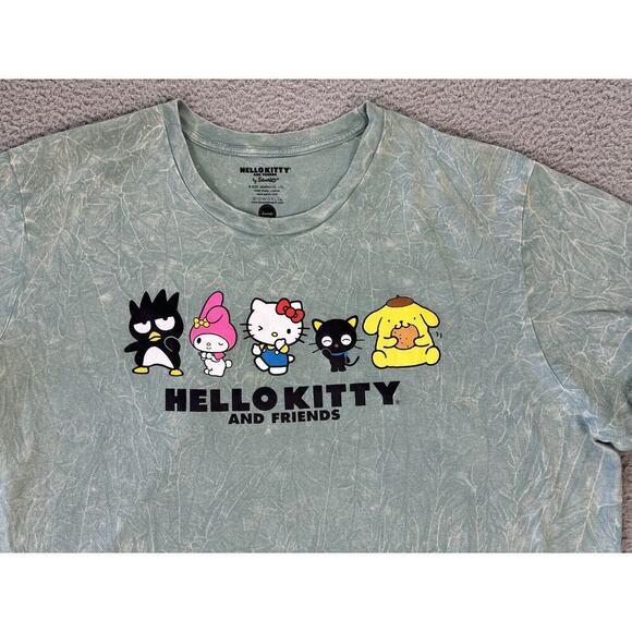 Hello Kitty & Friends‎ T-Shirt Adult 3XL Mineral Wash Green Short Sleeves - Picture 3 of 7